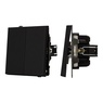 Механизм выключателя двухклавишный проходной SWT-TENDO-MKP2-SFPL-BK (230V, 10A) (Arlight, -)