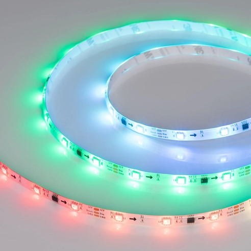 Лента светодиодная герметичная SPI-SE-B30-10mm 12V RGB-PX3 (7.2W/m, IP65, 5060, 5m) (Arlight, бегущий огонь)