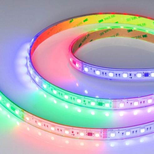 Лента светодиодная герметичная DMX-PS-B60-15mm 24V RGB-PX6 (15W/m, IP67, 5060, 5m) (Arlight, -)