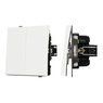 Механизм выключателя двухклавишный проходной SWT-TENDO-MKP2-SFPL-WH (230V, 10A) (Arlight, -)