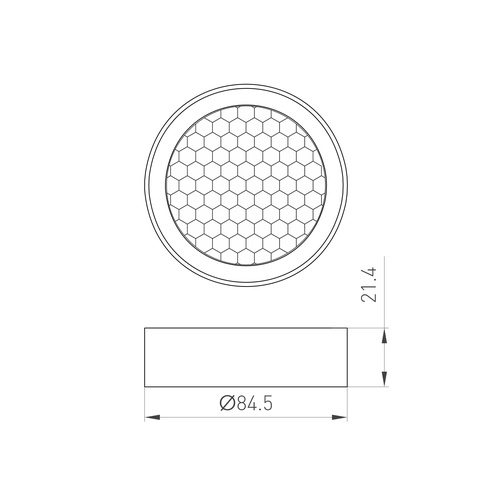 Фильтр сетчатый с посадочным кольцом LGD-HONEYCOMB-RING-R85 (BK) (Arlight, Металл)