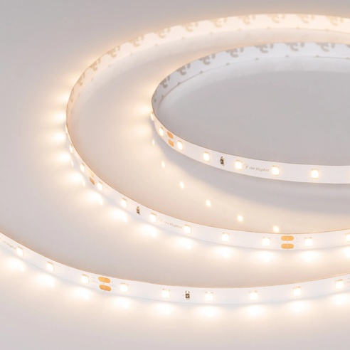 Лента светодиодная RT-A60-8mm 24V Warm3000 (4.8 W/m, IP20, 2835, 3m) (Arlight, Открытый)