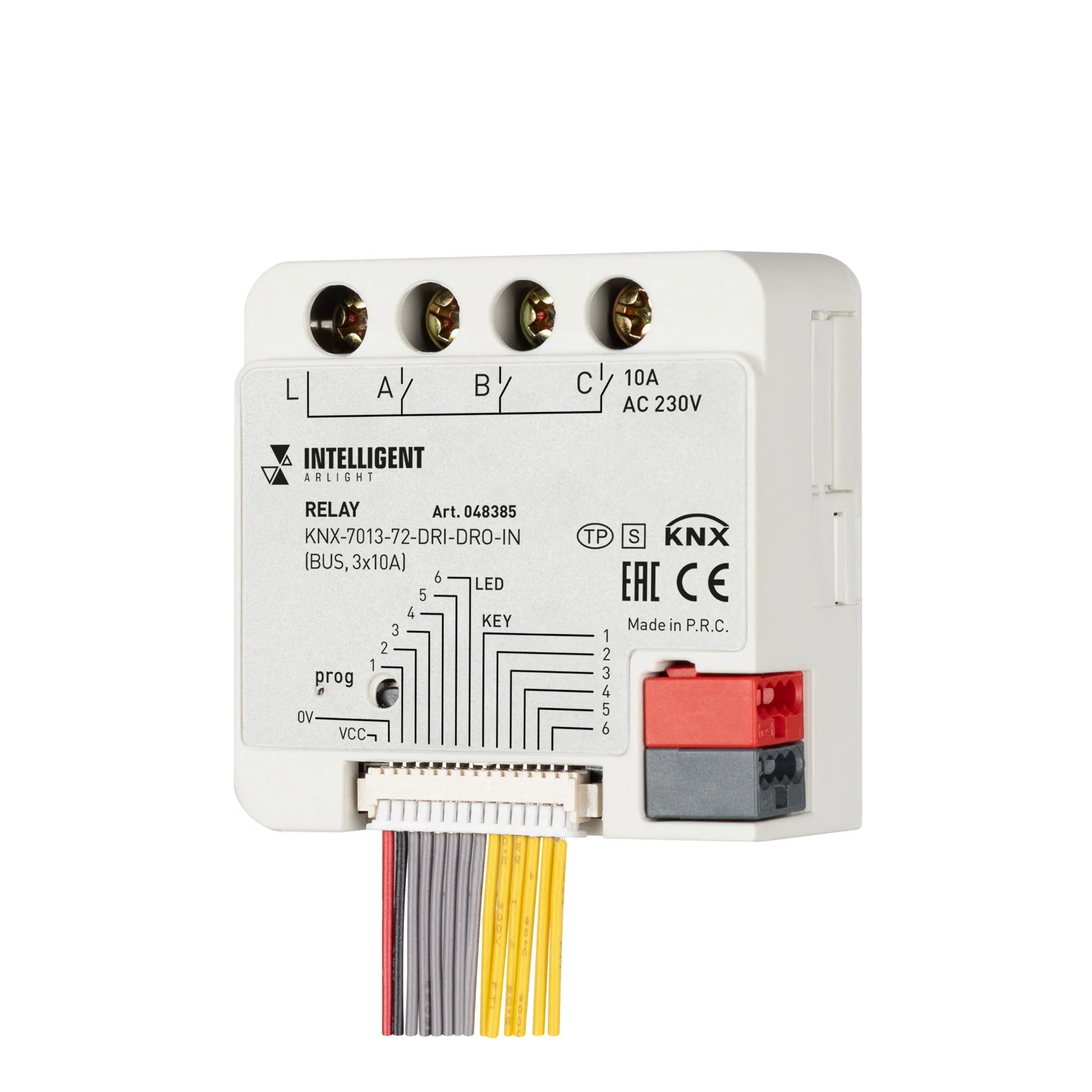 INTELLIGENT ARLIGHT Релейный модуль KNX-7013-72-DRI-DRO-IN (BUS, 3x10A) (IARL, IP20 Пластик, 2 года) - изображение товара