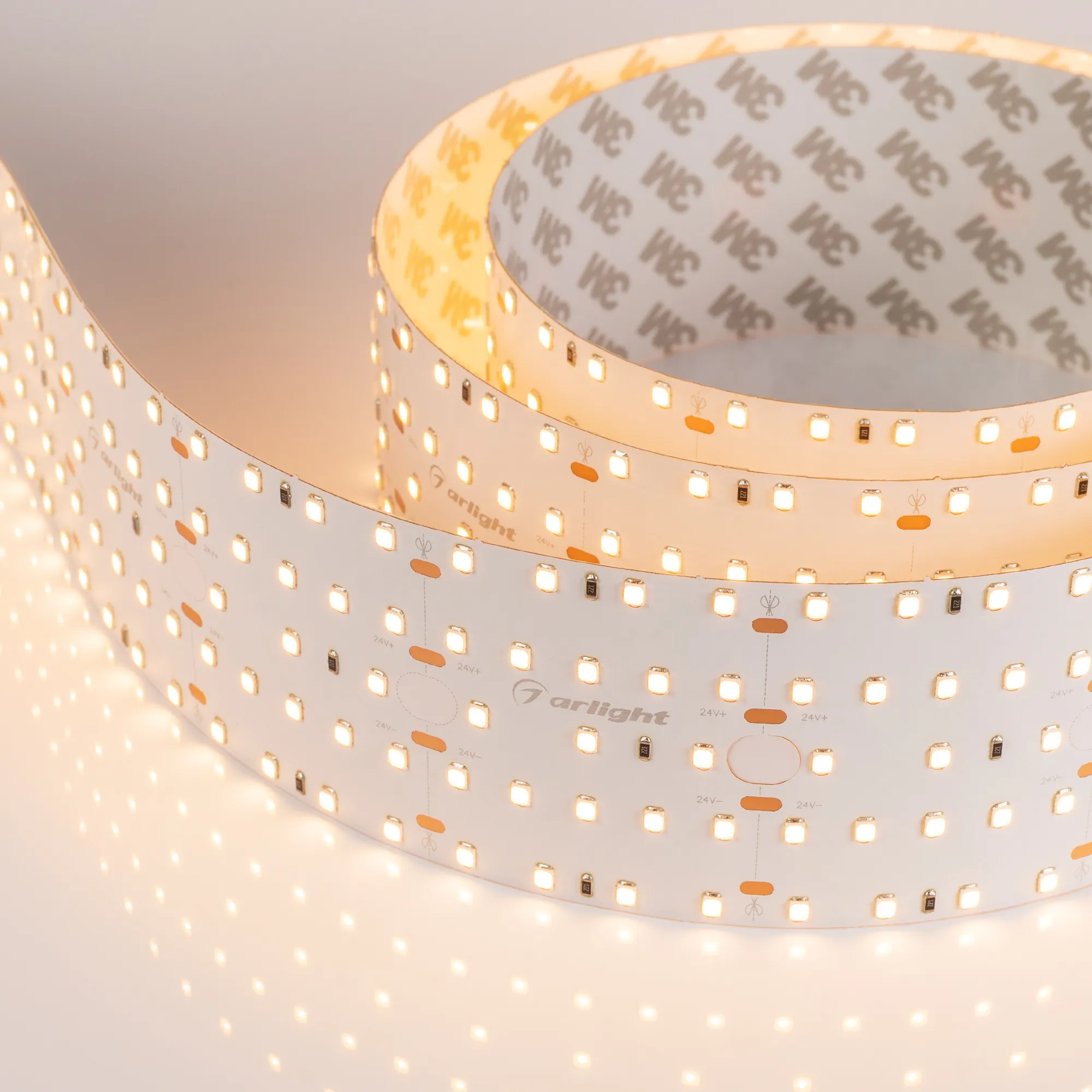 Лента светодиодная S2-2500 24V Warm 2700K 59mm (2835, 420 LED/m, LUX) (Arlight, 30 Вт/м, IP20) - изображение товара