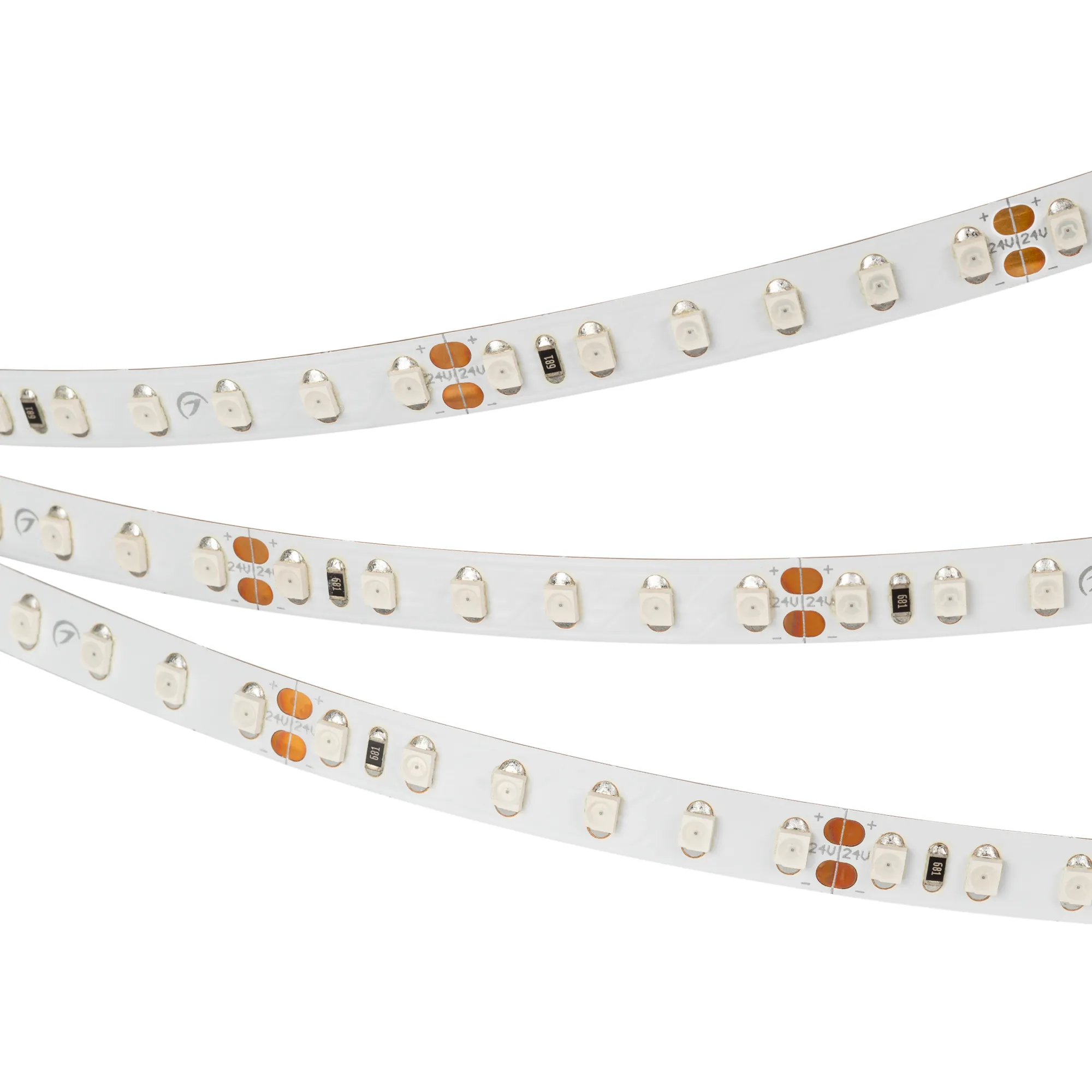 Лента светодиодная RT 2-5000 24V Blue 2x (3528, 600 LED, LUX) (Arlight, 9.6 Вт/м, IP20)