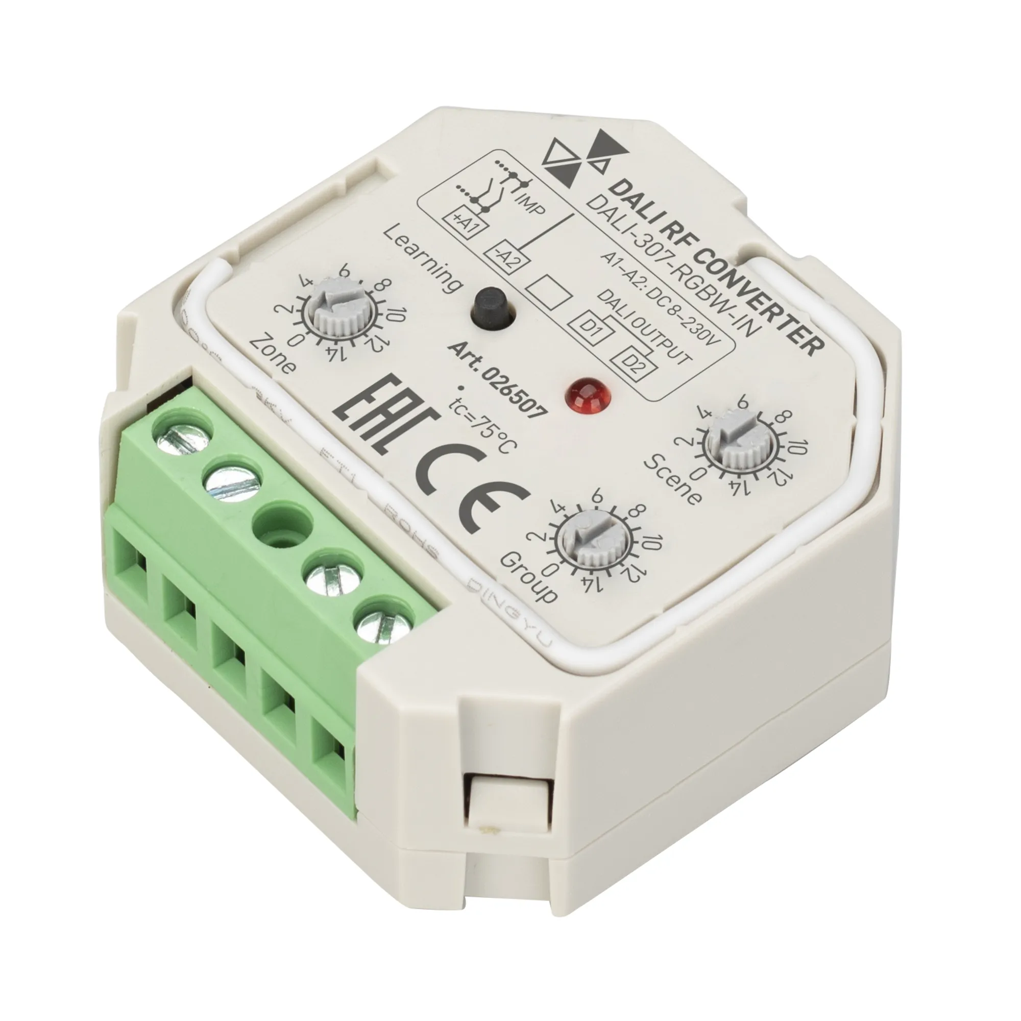 INTELLIGENT ARLIGHT Конвертер RF-сигнала DALI-307-RGBW-IN (DALI-BUS, RF, PUSH) (IARL, -) - изображение товара