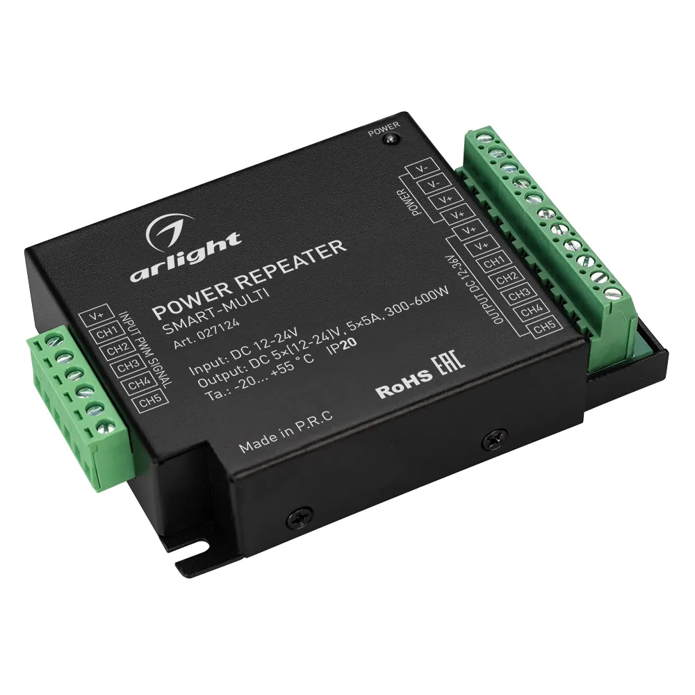 Усилитель SMART-MULTI (12-24V, 5x5A) (Arlight, IP20 Металл, 5 лет) - изображение товара