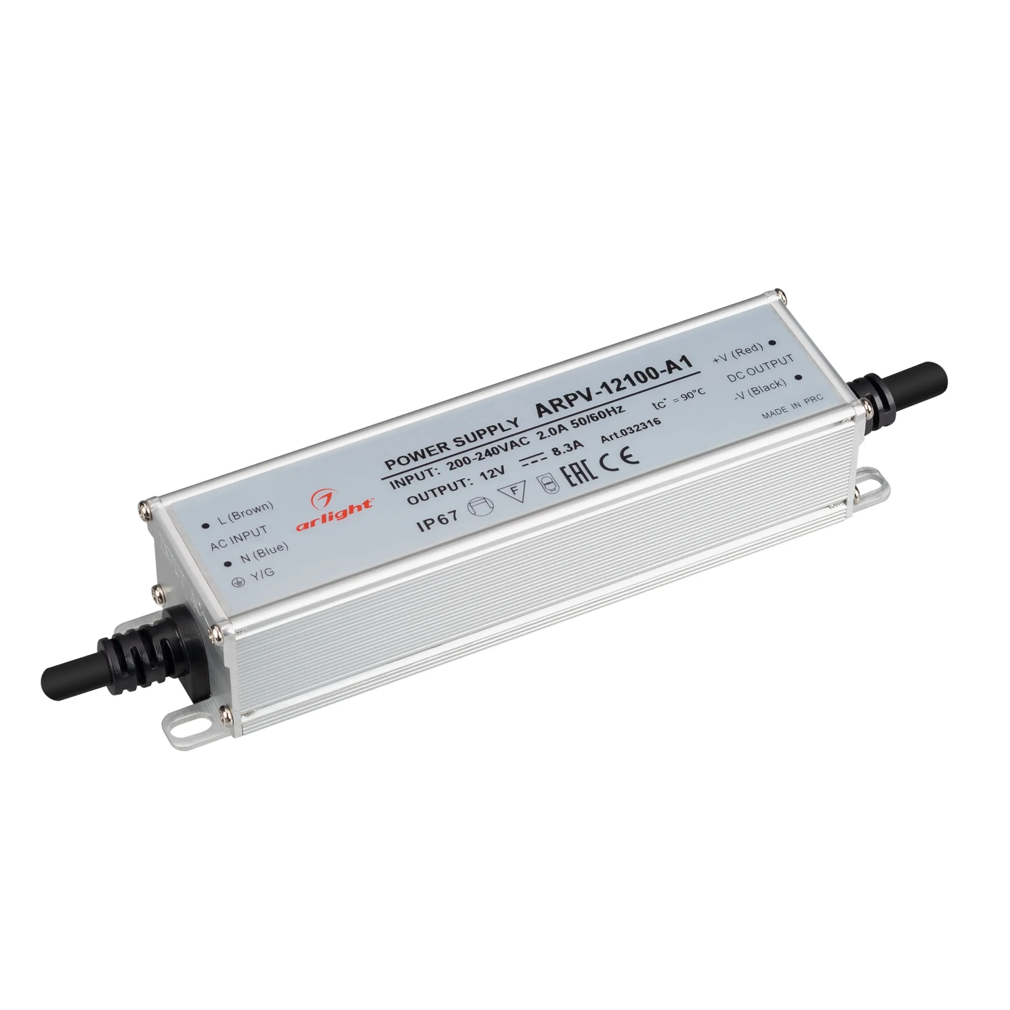 Блок питания ARPV-12100-A1 (12V, 8.3A, 100W) (Arlight, IP67 Металл, 3 года) - изображение товара