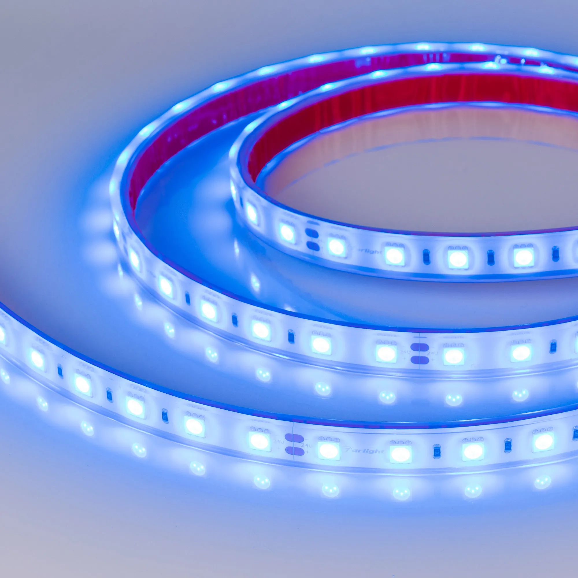 Лента светодиодная герметичная RTW-PFS-B60-13mm 24V Blue (14.4 W/m, IP68, 5060, 5m) (Arlight, 14.4 Вт/м, IP68) - изображение товара