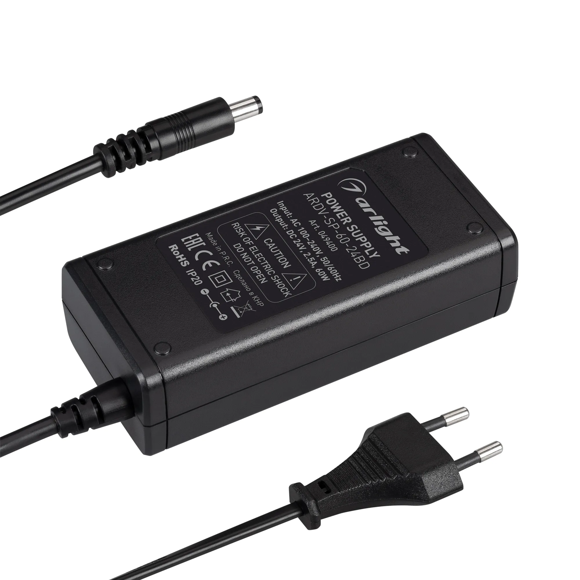Блок питания ARDV-SP-60-24BD (24V, 2.5A, 60W) (Arlight, Адаптер, 5 лет) - изображение товара