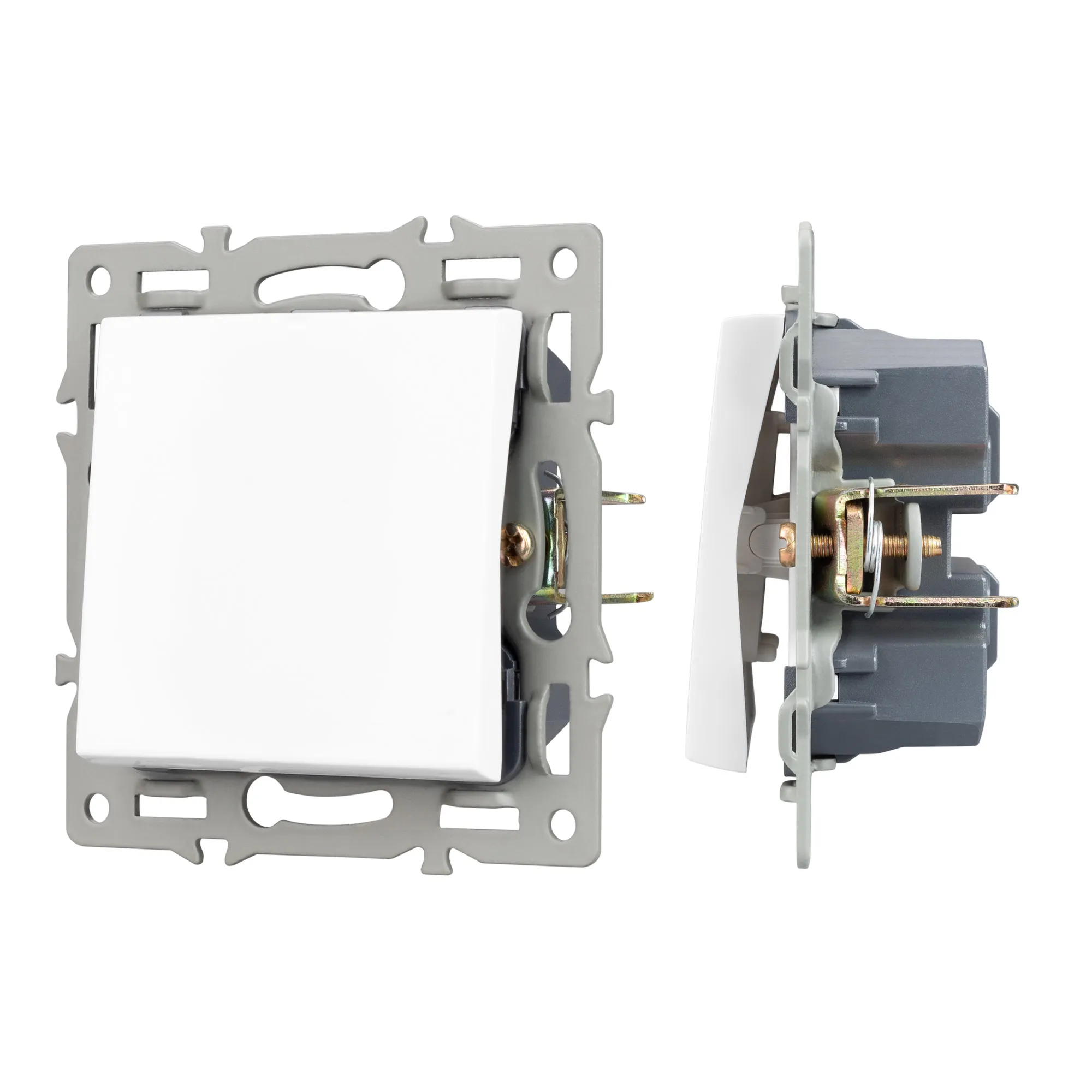 Механизм выключателя одноклавишный перекрёстный SWT-MKX1-PL-WH (250V, 16A) (Arlight, -) - изображение товара