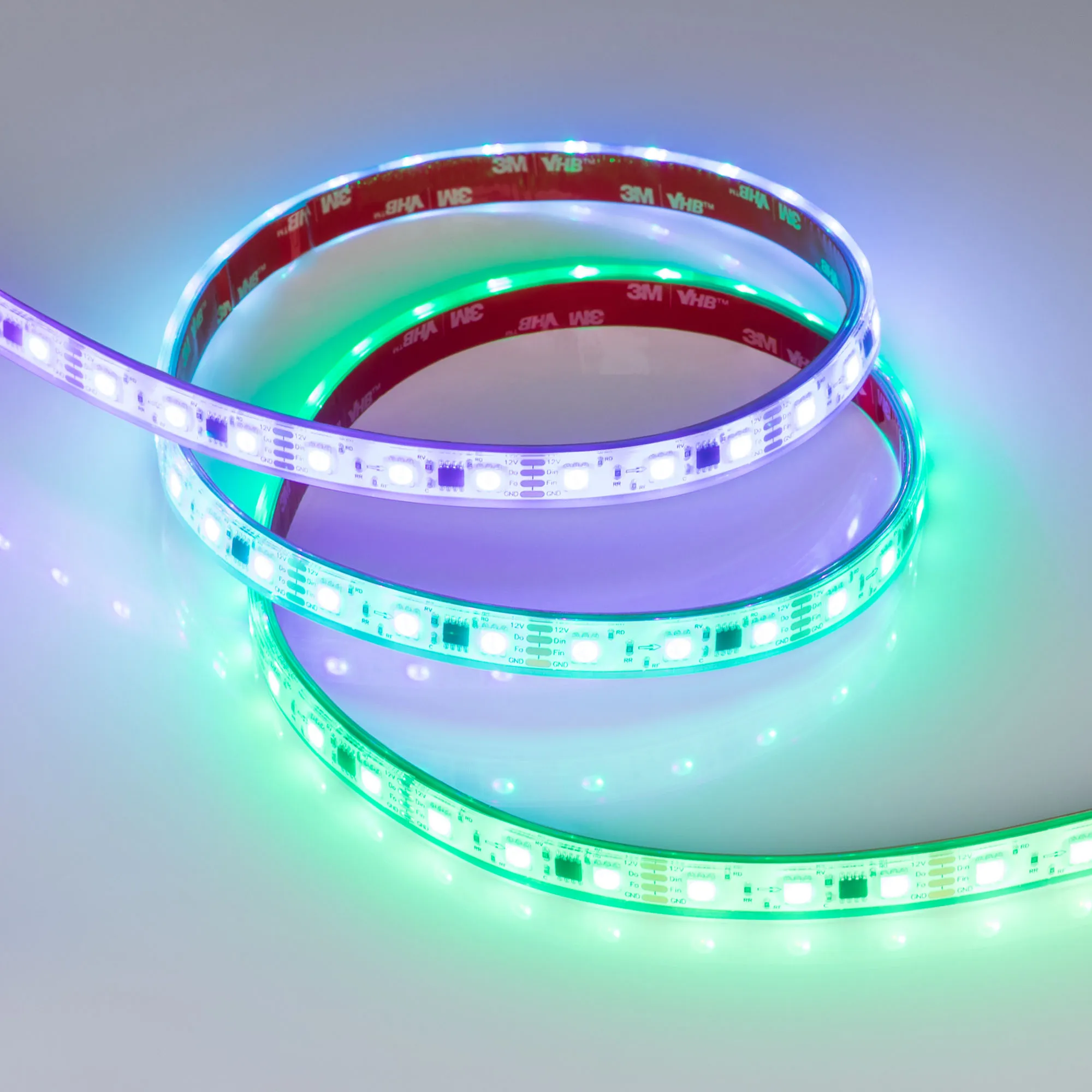 Лента светодиодная герметичная SPI-PS-B60-12mm 12V RGB-PX3-BPT (12 W/m, IP67, 5060, 5m) (Arlight, бегущий огонь) - изображение товара