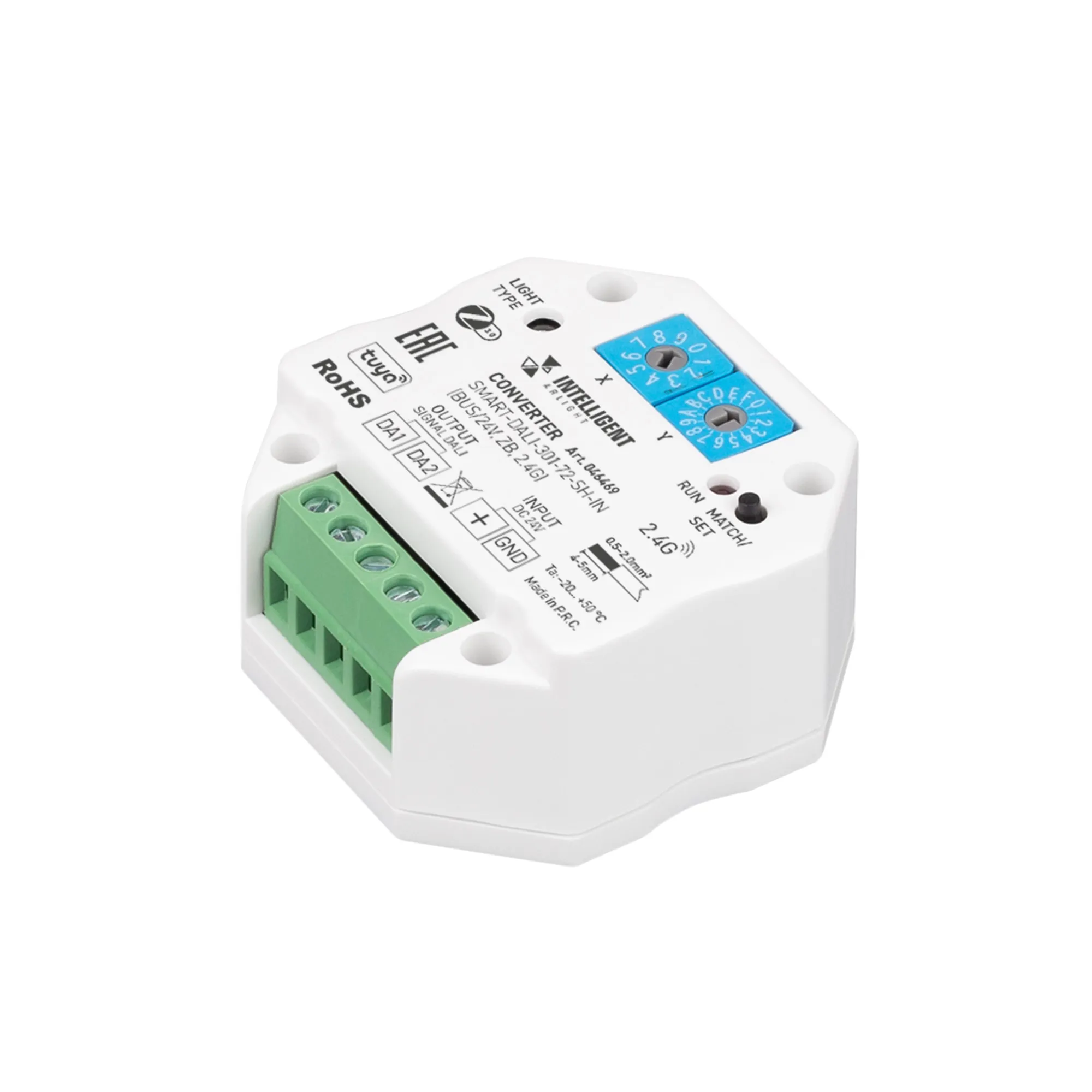 INTELLIGENT ARLIGHT Конвертер SMART-DALI-301-72-SH-IN (BUS/24V, ZB, 2.4G) (IARL, IP20 Пластик, 5 лет) - изображение товара