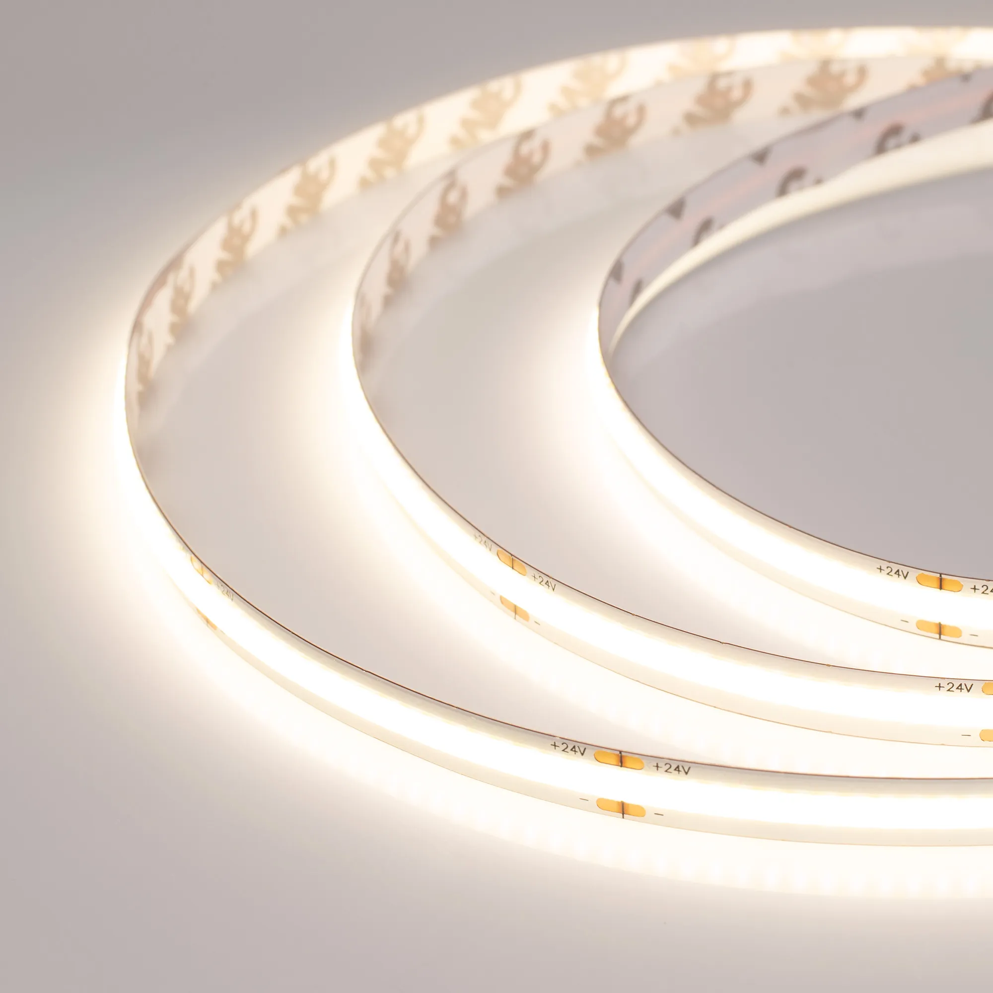 Лента светодиодная COB-X378-8mm 24V Warm3500 (11 W/m, IP20, 5m) (Arlight, -) - изображение товара